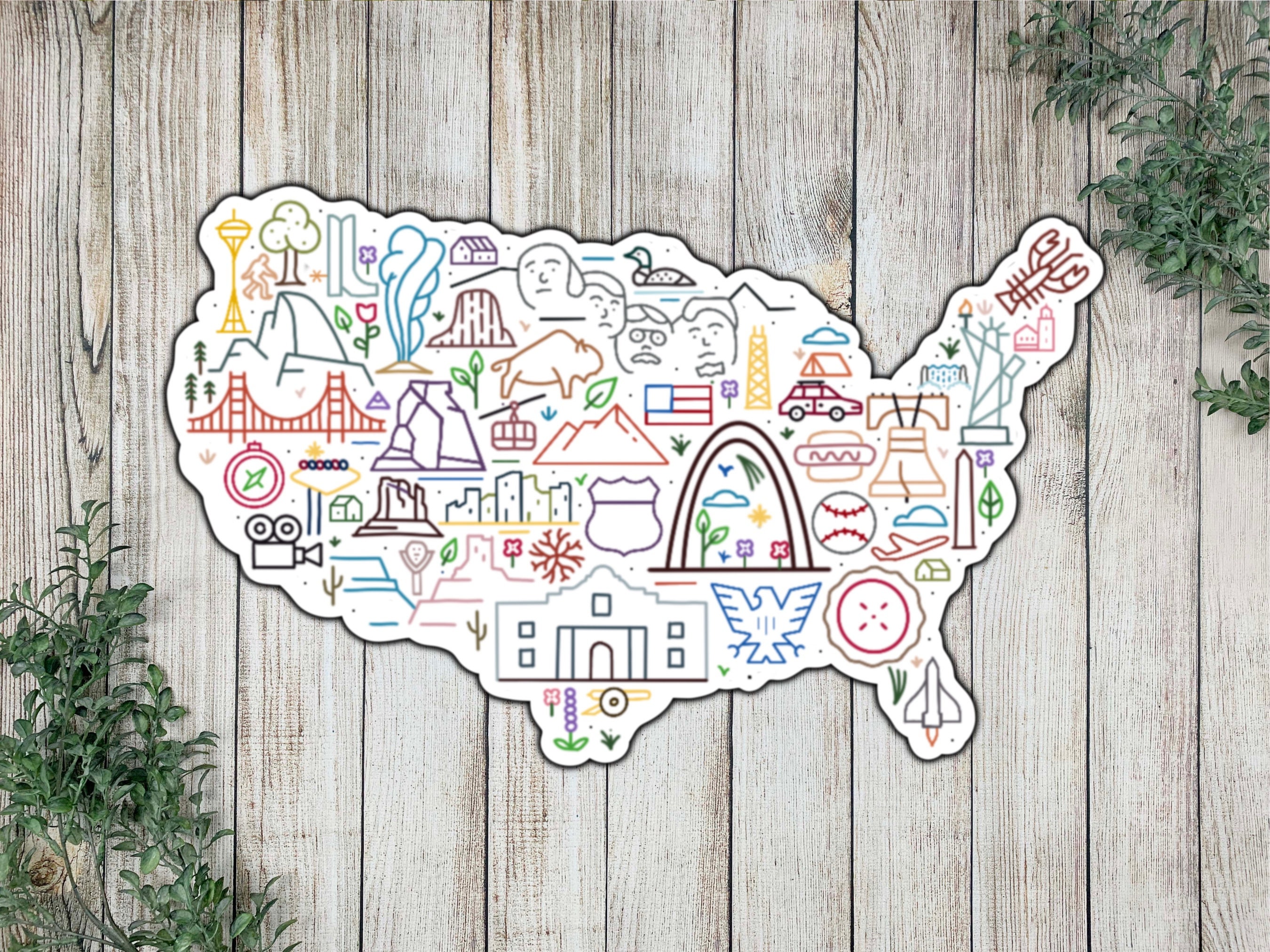 United States Landmark Map Sticker - Il Fullxfull.5013319392 48kq 