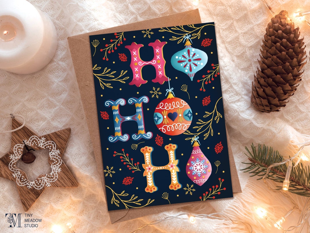 Editable Christmas Card Template Handmade Diy Holiday Evite - Etsy