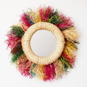 Moroccan Handmade straw mirror, Raffia wall mirror, Wall Decor Mirror, Rond wall mirror, Boho Decor, Mirror Wall decor, Wall decor
