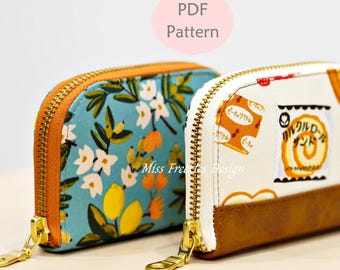 Mia Mini Zip Around Wallet Sewing Pattern: Compact Card Case (Digital Download)