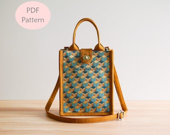 Jean Mini Vertical Tote Sewing Pattern: Crossbody Bag (Digital Download)
