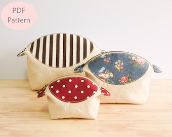 Zipper Pouch Pattern, Pong Pong Pouch, Zipper Pouch, Boxy Pouch, Zipper Bag, Storage Bag, Makeup Bag, PDF Sewing Pattern, Gift for Her