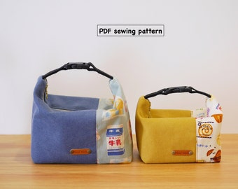 Pattern, Insulated Bento Bag Pattern, Insulated Lunch Bag Pattern, Sewing Pattern, Pattern, Instant Download