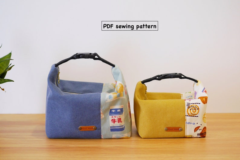 Pattern, Insulated Bento Bag Pattern, Insulated Lunch Bag Pattern, Sewing Pattern, Pattern, Instant Download image 1