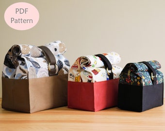 PATTERN (PDF), Julie Roll Top Bag, Project Bag, Roll Top Bag, Cute Bag, Knitting bag, Christmas Gift, Gift For Everyone