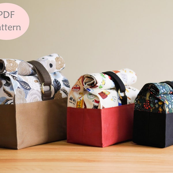 PATTERN (PDF), Julie Roll Top Bag, Project Bag, Roll Top Bag, Cute Bag, Knitting bag, Christmas Gift, Gift For Everyone