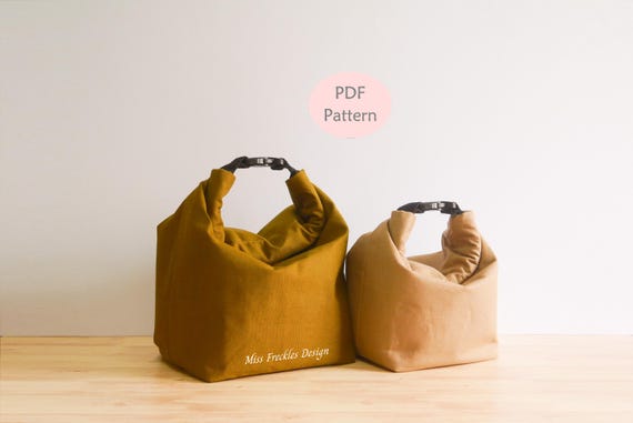 Lunch Bag Pattern, Insulated Lunch Bag, Bento Bag, Project Bag, Sewing Pattern, Pattern, Instant Download