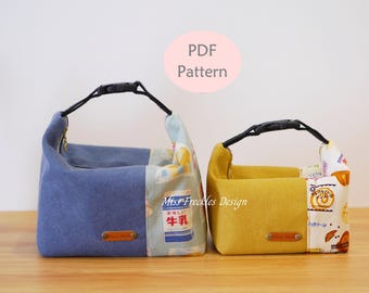 Insulated Bento Bag Sewing Pattern: Two Sizes (PDF Pattern)