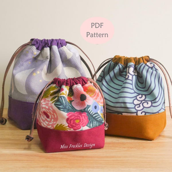 Drawstring Pouch Sewing Pattern: Project & Storage Bag (PDF Download)
