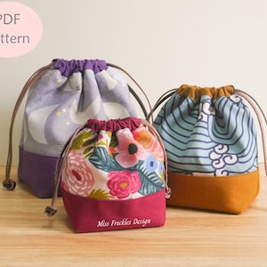 Drawstring Pouch Sewing Pattern: Project & Storage Bag (PDF Download)