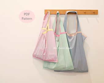 Mila Reusable Shopping Bag Sewing Pattern, 3 Sizes (PDF Pattern)