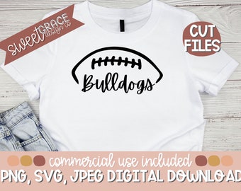 Bulldogs Svg, Football Bulldogs High School Svg. T-Shirt Design for Bulldogs Team, Bulldogs Football Shirt Design, Png