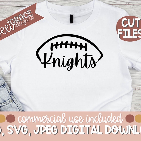 Knights Svg, Football Knights High School Svg. T-Shirt Design voor Knights Team, Knights Football Shirt Design, Png