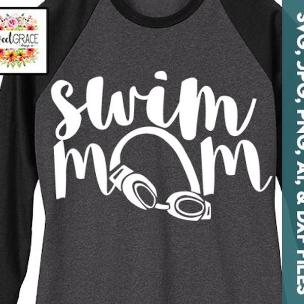 Swim Mom SVG Shirt Design. Mom of Swimmer svg T-Shirt Design ONLY. Cricut Cut Files. Swim Mom Shirt Design.
