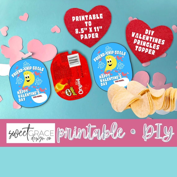 Chips Kids Valentines Printable, Use With Pringles Snack Size