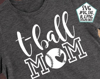 T-Ball Mom SVG, T-Ball svg, TBall Shirt Design, sofortiger Download, T-Ball geschnitten Dateien, tball Mom svg, svg Baseball
