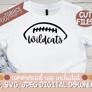 Wildcats Svg, Football Wildcats High School Svg. T-Shirt Design for Wildcats Team, Wildcats Football Shirt Design, Png