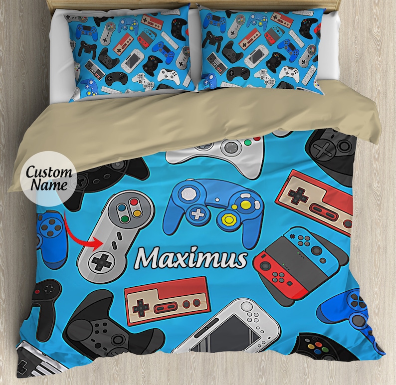 Boys Gaming Kids Bedding Set Kids Bedding Game Controller Etsy