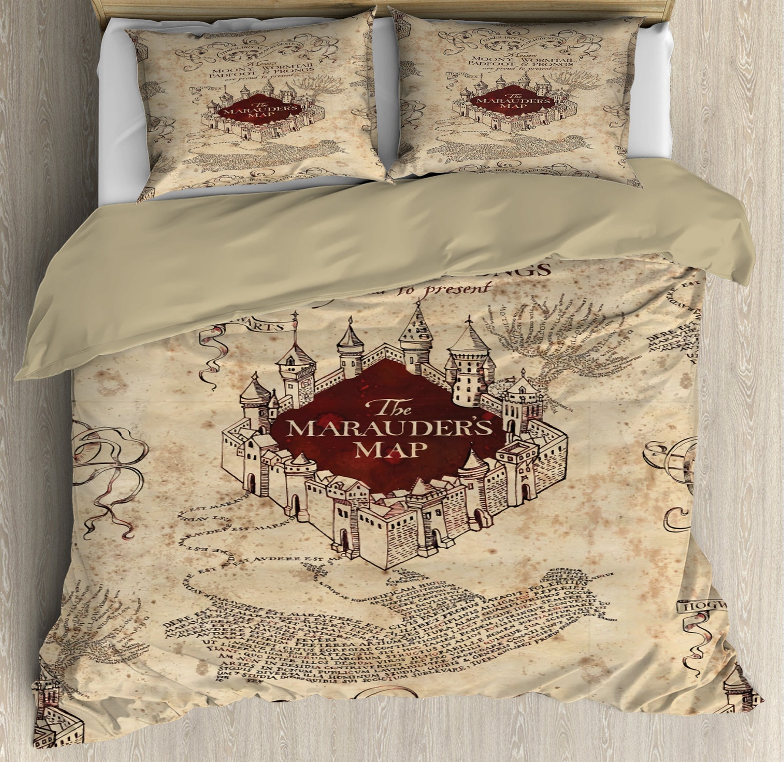 Harry Potter The Marauders Map Bedding Set Home Decor Etsy