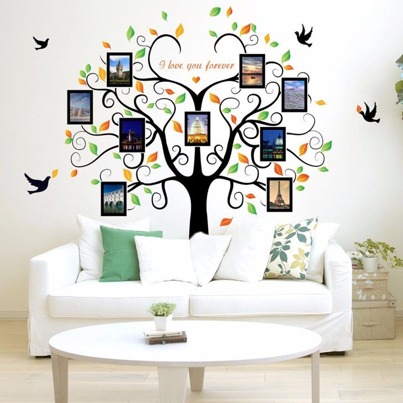 Family Tree Wall Art Stickers Family Tree Wall Art Photo Etsy