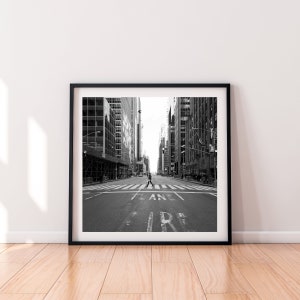 New York Wall Art | Streets Of New York | 6th Avenue | Square Print | Black and White | Original Photography Print | Home Decor