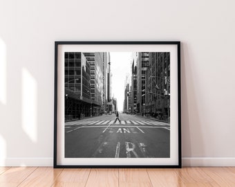 New York Wall Art | Streets Of New York | 6th Avenue | Square Print | Black and White | Original Photography Print | Home Decor