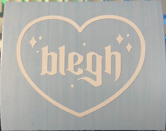 Blegh Heart Metal Decal Vinyl Sticker