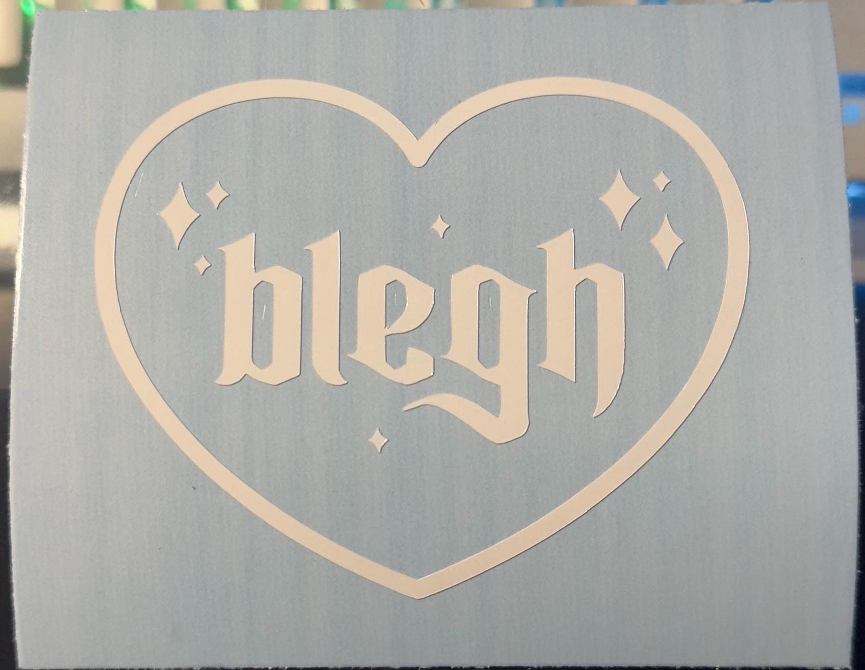 Blegh Heart Metal Decal Vinyl Sticker - Etsy