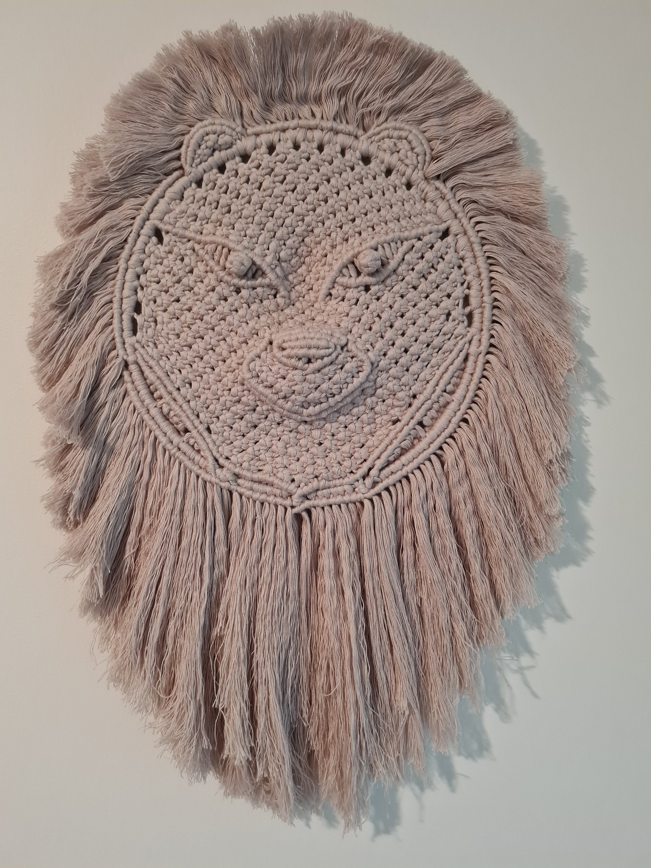 Macrame Lion Wall Hanging Nursery Decor Jungle Decor Etsy