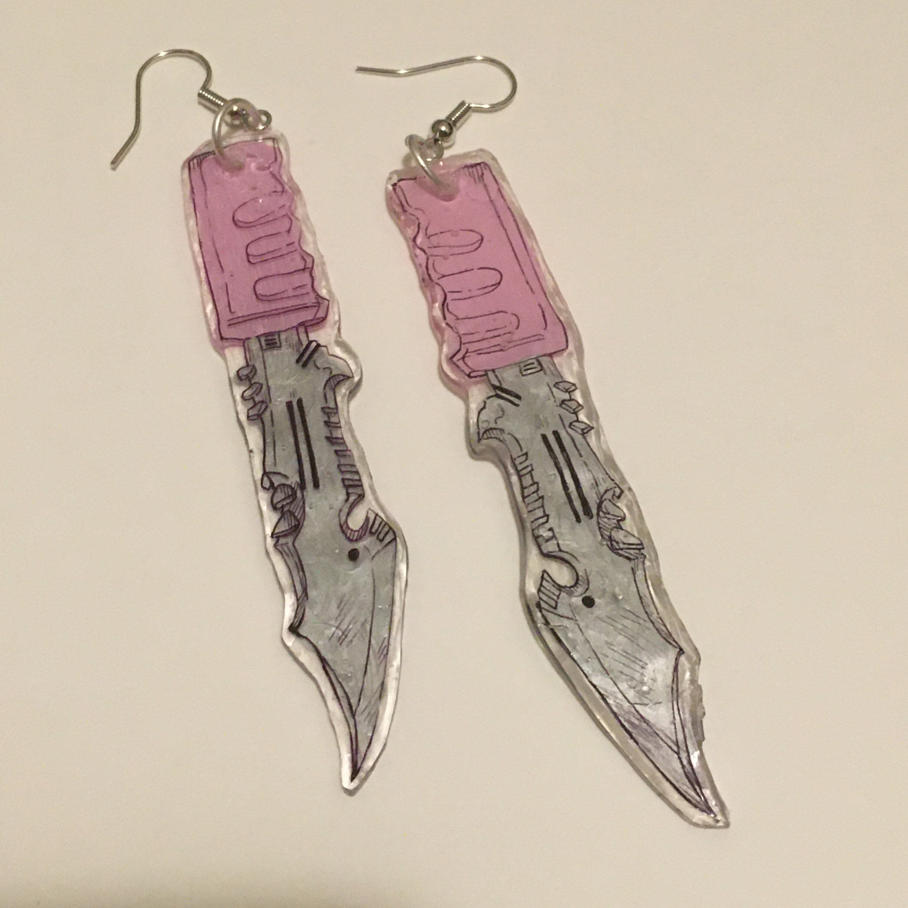 Knife earrings alternative plastic handmade earrings Etsy