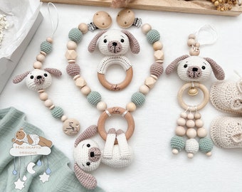 Cadena de cochecito cadena de chupete con nombre Maxicosi colgante sonajero conjunto personalizado/regalo de nacimiento individual baby shower baby shower