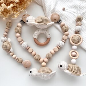 Cadena para cochecito personalizada, cadena para chupete con nombre, colgante Maxi-Cosi, sonajero, conjunto/artículo individual, regalo de nacimiento, baby shower