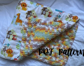 Reversible Crochet Baby Blanket PDF Pattern with videos