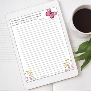 Juego de papelería para escribir cartas de primavera