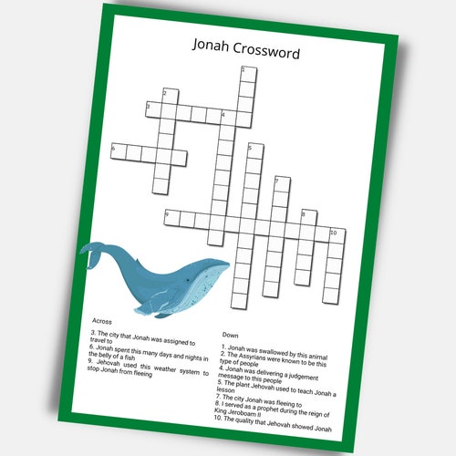 Bible Stories Crossword Puzzle Genesis & Exodus JW Etsy