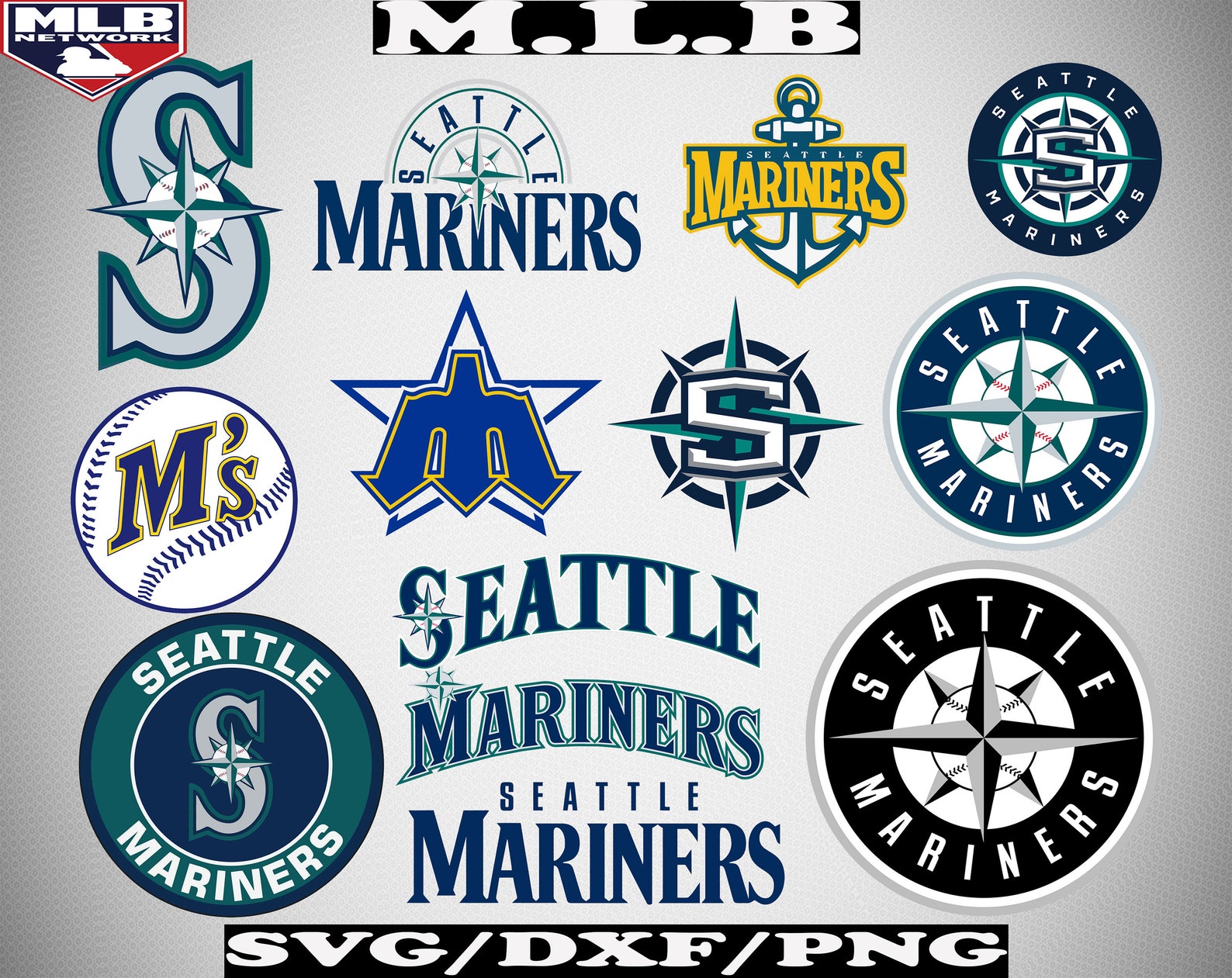 Seattle Mariners svg MLB Logo svg dxf png Clipart Etsy