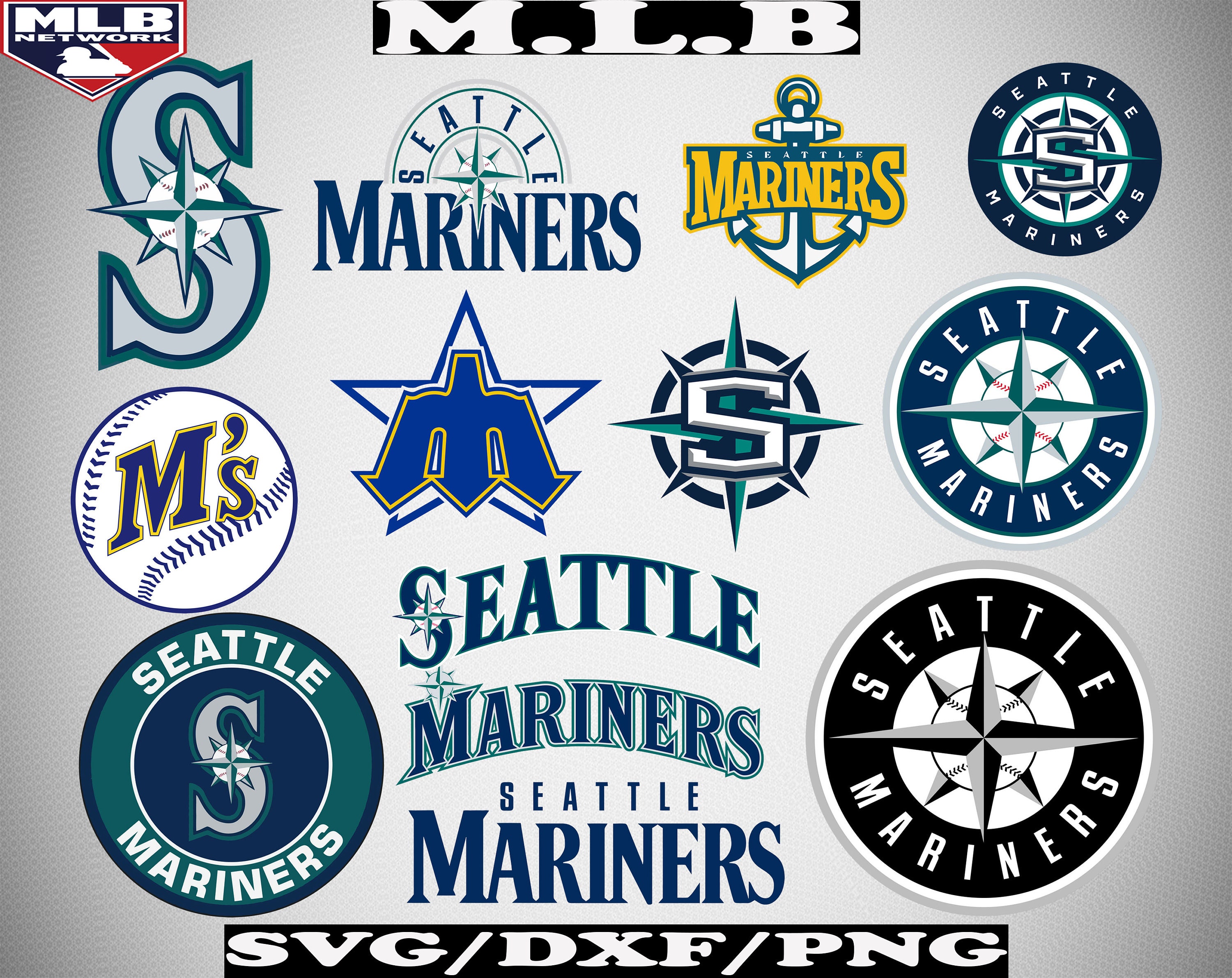 Seattle Mariners svg MLB Logo svg dxf png Clipart | Etsy