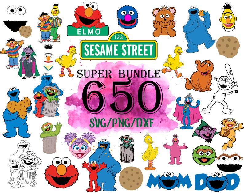 Download Cookie Monster and Elmo Family svg Birthday CookieBirthday ...