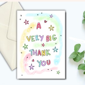 Un très grand merci, carte de professeur, cadeau de professeur, carte de fin d'études, cadeau de remerciement pour professeur, carte de famille d'accueil, carte d'assistant enseignant