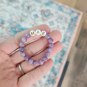 Purple Baby Bracelet, Baby Name Bracelets, Pink Baby Bracelet, Beaded Baby Bracelet, Custom baby jewelry, Personalized Name Bracelet