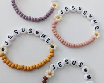 Jesus Loves Me Bracelet for Kids, Girl Identity in Christ Bracelet, Baptism Bracelets for Girls, Baby, Toddler Christian kids Gifts Heart