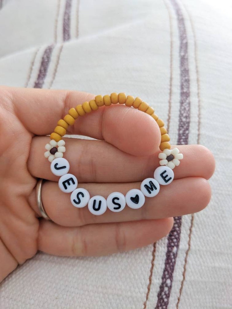Jesus Loves Me Bracelet for Kids, Girl Identity in Christ Bracelet, Baptism Bracelets for Girls, Baby, Toddler Christian kids Gifts Heart image 5