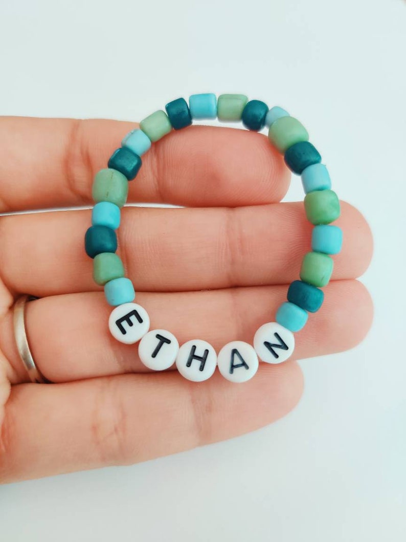 Boy Name Bracelet, Baby Boy Gift, Toddler Bracelet, big brother gift, shower gifts for boys, Boy Identifier, Twin Boys Name bracelets blue Blues