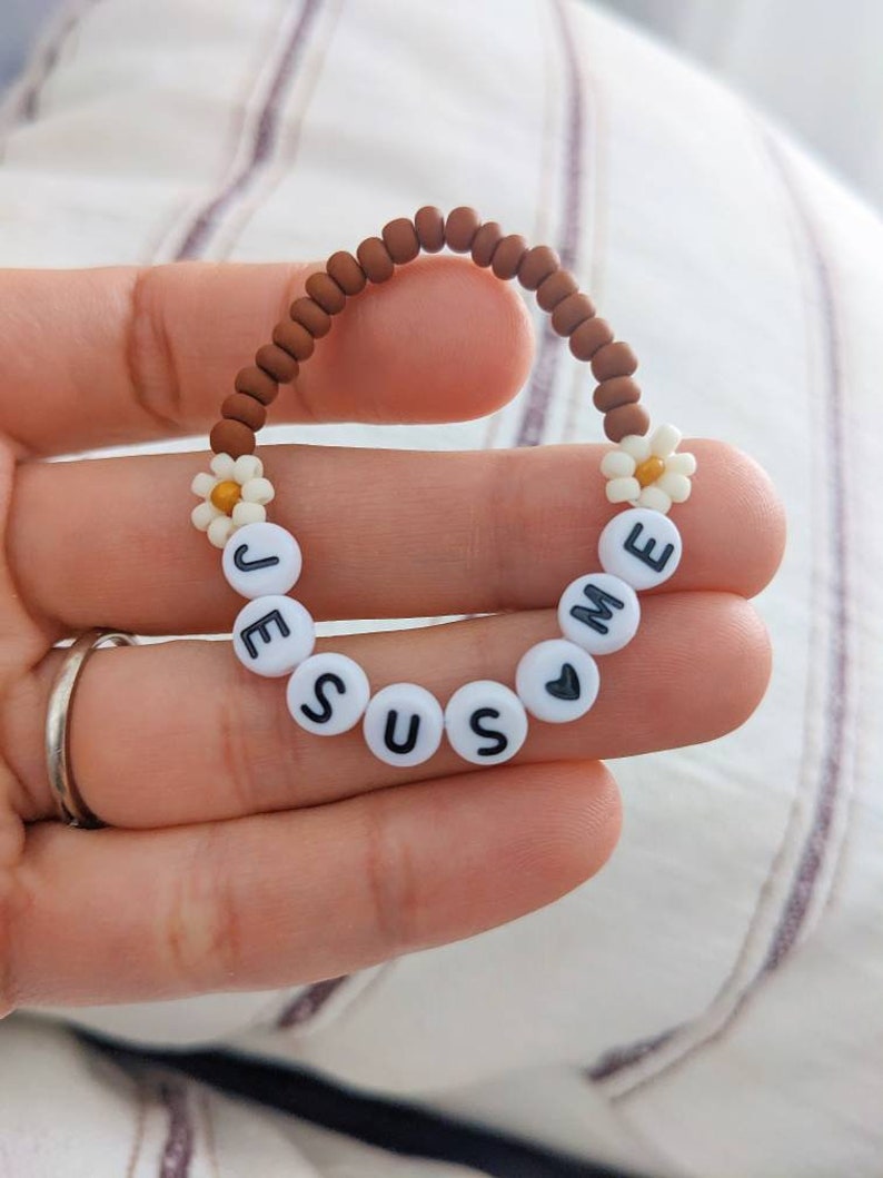 Jesus Loves Me Bracelet for Kids, Girl Identity in Christ Bracelet, Baptism Bracelets for Girls, Baby, Toddler Christian kids Gifts Heart image 7