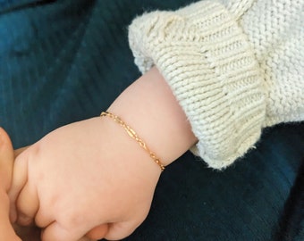 14k Gold-filled Bracelets, Mother daughter matching jewelry, Bracelet for girls, Twin baby gift, big sister gift,