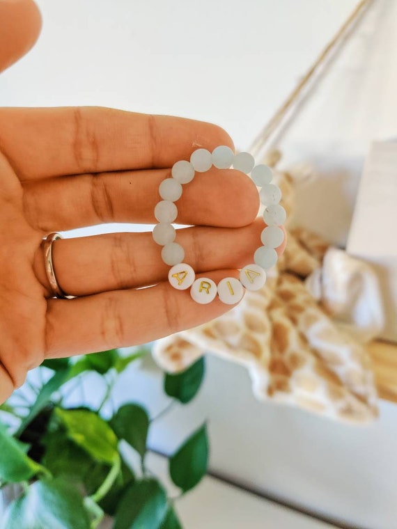 Aqua Custom Baby Bracelet-Personalized Bracelet, Custom Name Bracelet, Toddler Girl Bracelet, Twin Name Bracelet, Bracelets for baby Girls