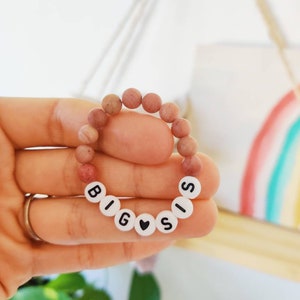 Big Sister Bracelet| Big Sister Jewelry| Baby Announcement Idea| New Baby| Big Sister Gift•Sister Jewelry| New Big Sister•Big sister bangle
