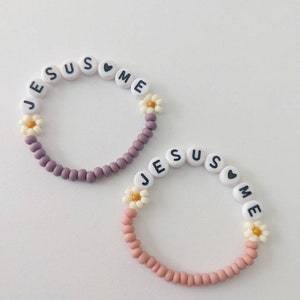 Jesus Loves Me Bracelet for Kids, Girl Identity in Christ Bracelet, Baptism Bracelets for Girls, Baby, Toddler Christian kids Gifts Heart image 6