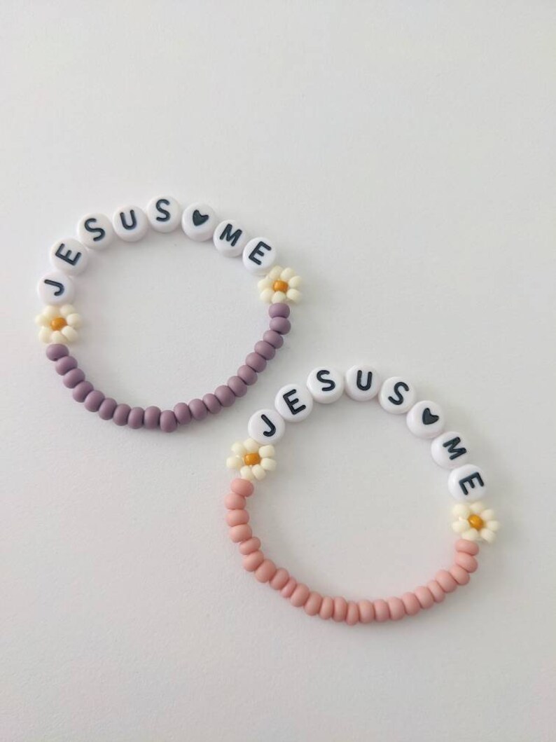 Jesus Loves Me Bracelet for Kids, Girl Identity in Christ Bracelet, Baptism Bracelets for Girls, Baby, Toddler Christian kids Gifts Heart image 6