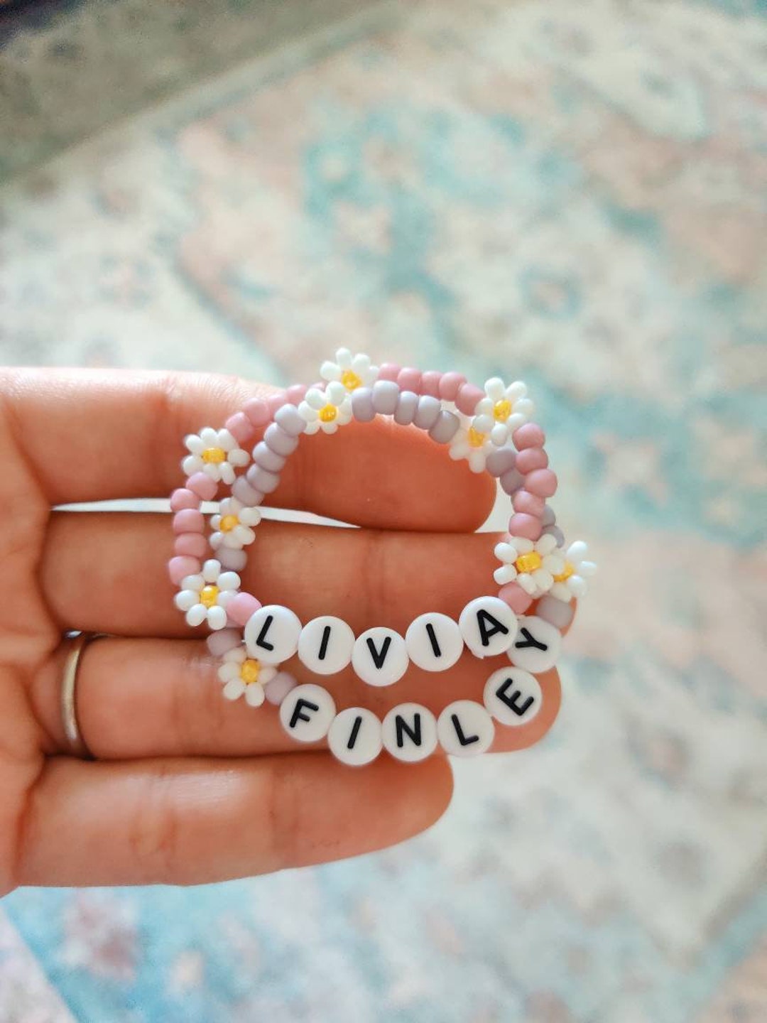 Twin Name Bracelets, Twin Identifier Bracelets, Twin Girls Name